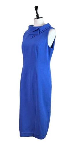 Harper Rose Sheath Midi Dress Fold Collar Sleeveless Blue Purple Women’s Size 12