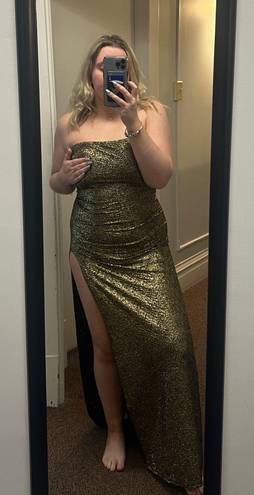 Pretty Little Thing Gold Metallic Dress