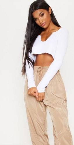 white long sleeve crop top pretty little thing