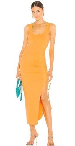 The Range Alloy Rib Cinched Midi Dress Light Orange