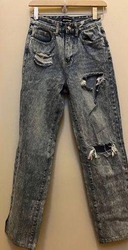 Pretty Little Thing Pretty Little Things Distressed High Rise Split Hem Jean Size 2 See Description