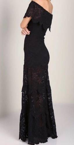 Nightcap Positano Black Lace Off Shoulders Maxi Dress