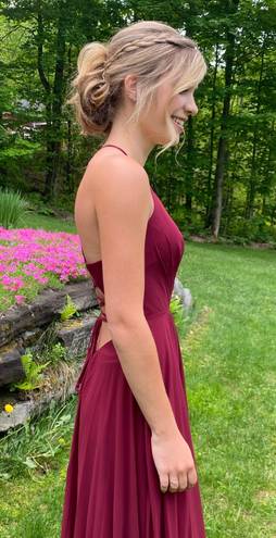 Faviana Maroon Prom Dress