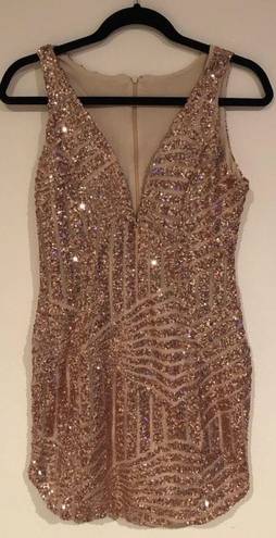 sequin low cut cocktail dress Size 6