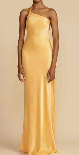 Yellow Satin Maxi Dress