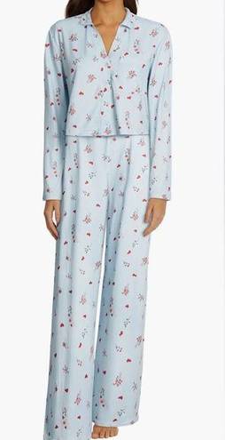 Wildfox  blue floral pajama lounge set size large