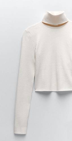 ZARA Nwt Ribbed Cropped Turtleneck Sweater Top Blouse