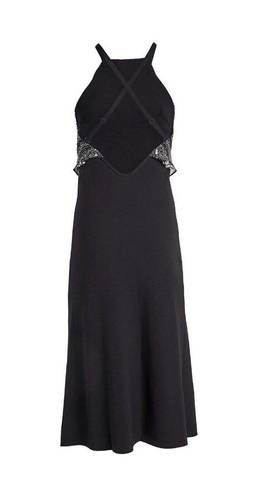 Lee NWT Dion  Bandana Bias Slip Midi in Black Tank Dress US 0 / AU 4 $750