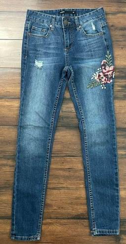 Harper  Flower Embroidered Skinny Jeans - Size 26