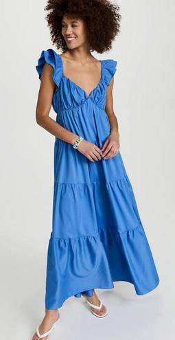 English Factory Blue Ruffle Sleeve Maxi Dress