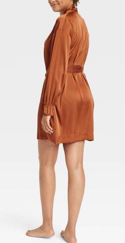 Stars Above Rust Copper Satin Short Robe