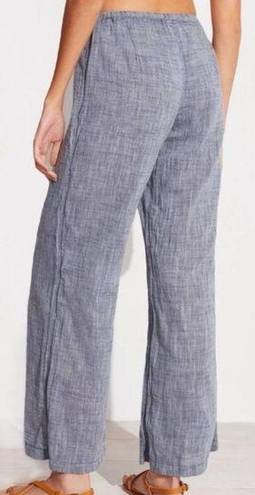 CP Shades  Jenn Blue Linen Pants Drawstring Cropped Lagenlook Women’s Size M