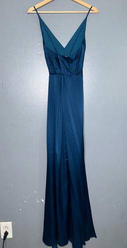 Yumi Kim Rush Hour 100% Silk Maxi Wrap Dress/Gown NWT in Ink Blue Size Small