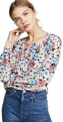 Veronica Beard  Madge Pearled Button Front Silk Floral Multi Top Blouse 10 NWT