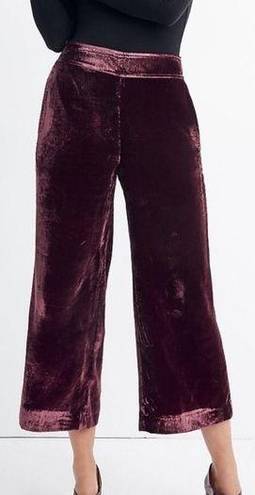 Madewell NWT  Velvet Huston Pull-On Wide Leg Crop Pants Sz L