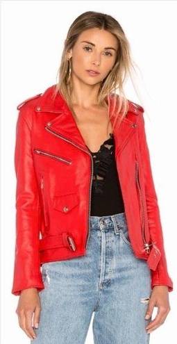 Understated Leather  x Revolve Red Easy Rider Leather Jacket