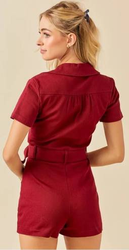 The Moon DAY +  GAMEDAY BELTED ROMPER (GARNET)