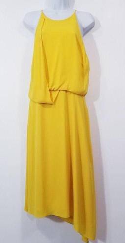 Halston Heritage  Yellow Draped Dress Asymmetrical Cocktail Dress