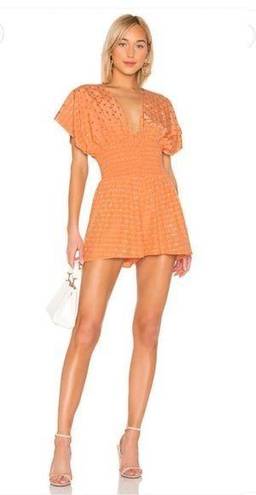 Tularosa  Eleanor Romper Pale Peach Swiss Dot XS