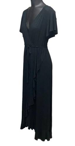 Isabel Maternity NEW  Ruffle Midi Dress in Black Size Small