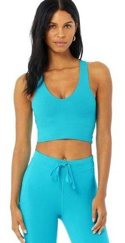 Alo Yoga Alo Crop Real Bra Tank Top in Aqua Blue