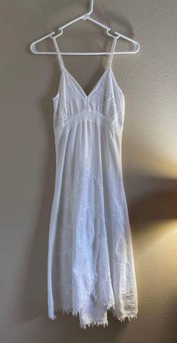 Vintage 100% Cotton White Lace Fringe Dress