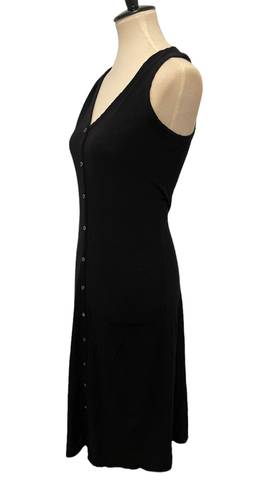 James Perse Black Button Down Midi Dress