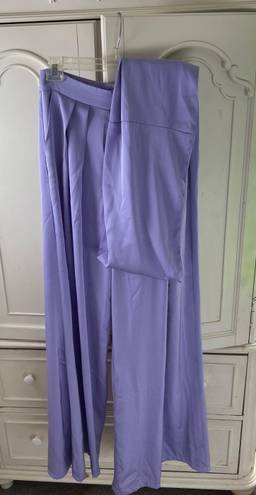 FashioNova Purple Satin Pants Set