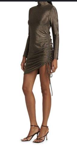 n:philanthropy  Demetra Mini Dress Metallic Gold Black Sparkle Size Large Ladies