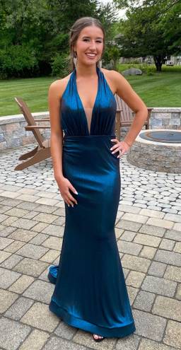 Jovani Shimmer Blue Prom Dress