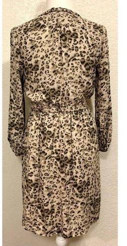 Rebecca Taylor  Leopard Print Faux Wrap Dress w/ Belt