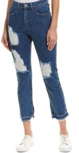 Show Me Your Mumu Mumu Blue Brooklyn Sapphire High-Rise Straight Leg