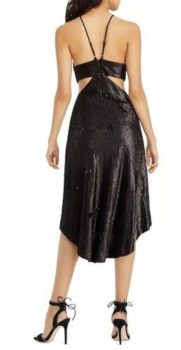 Halston Heritage Sequin Cut Out Dress