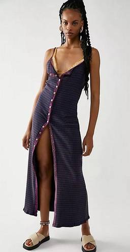 Free People Purple Striped Maxi Dress