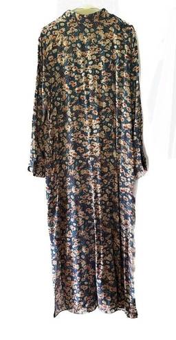 Haute Hippie  Tribe Floral Long Sleeve Button Front Maxi Dress Size Large