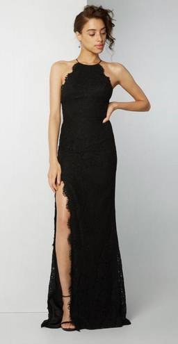 Fame and Partners NEW  Dragon Eyes Lace Halter Gown