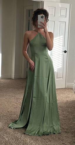 Sage Green Satin Formal Dress | NWOT Size XS