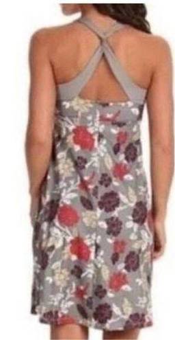 Patagonia  Morning Glory Gray Floral Print Strappy Cross Back Shelf Bra Dress S