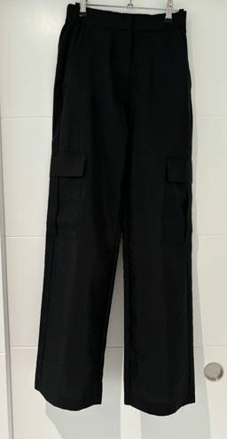 ZARA Black Nylon Cargo Pants