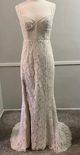 Fame and Partners  Dandelion Dress Gown Maxi Lace Cream Champagne Size 2