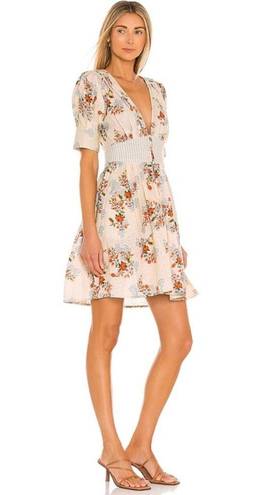 Agua Bendita Menta Sunbaze Beige Floral Dress NWT S