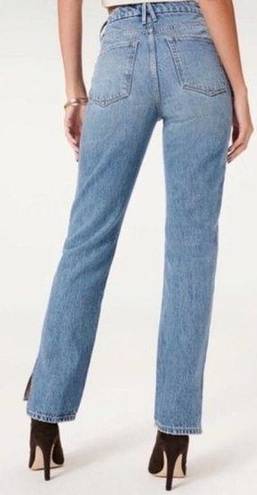 Good American  Good Boy Straight Leg Jeans with a Vent Hem