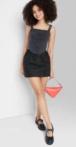 Wild Fable  Parachute Cargo Mini Skirt Black - Women's XL New