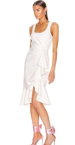 Cinq à Sept  Ruffle Angela Dress in White 0 Womens Bridal Cocktail