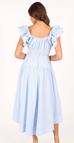 Petal and Pup Linda Midi Dress Blue Stripe