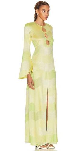 Alexis  Serena Dress in Lime Waves XSmall New Womens Long Maxi Gown