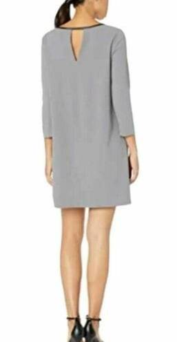 ECI  NEW YORK Grey Black lining Shift Dress 3/4 sleeve SMALL