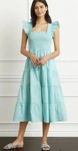 Hill House  Bay Blue Ellie Nap Midi Tiered Dress S