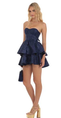 Lucy in the Sky Jacquard Corset Ruffle Mini Dress