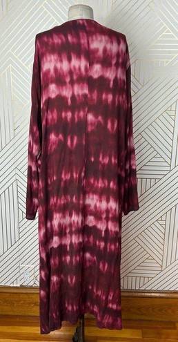 Torrid  Wine Tie Dye Gauze Long Kimono Plus Size 1X